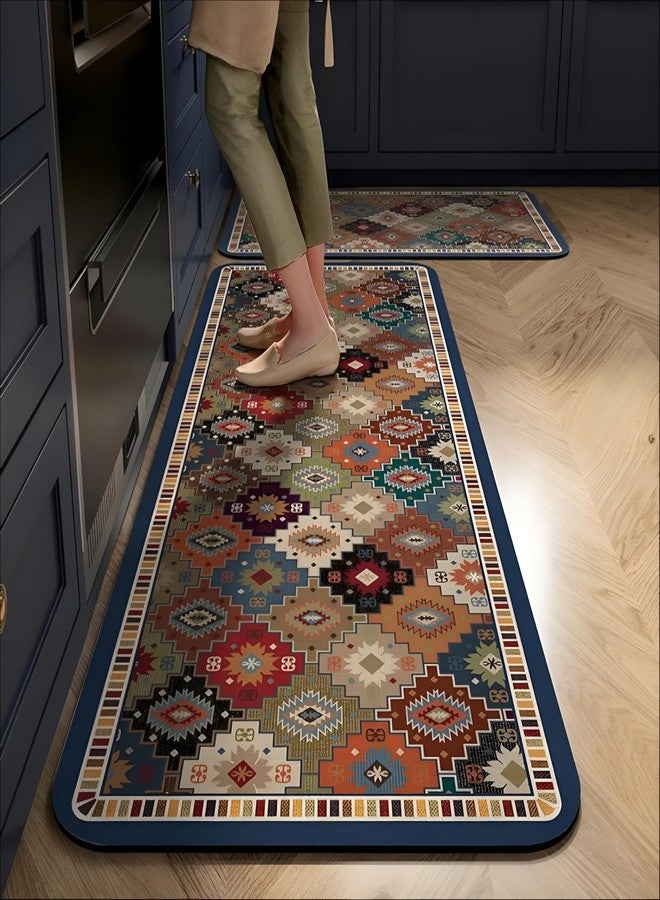 Roslen Kitchen Mat Set of 2 Anti Slip Waterproof Cushioned Memory Foam Mats for Standing Kitchen Comfort Floor Runner for Sink, Bathroom, Laundry, Office, Entryway & Balcony - Image 1